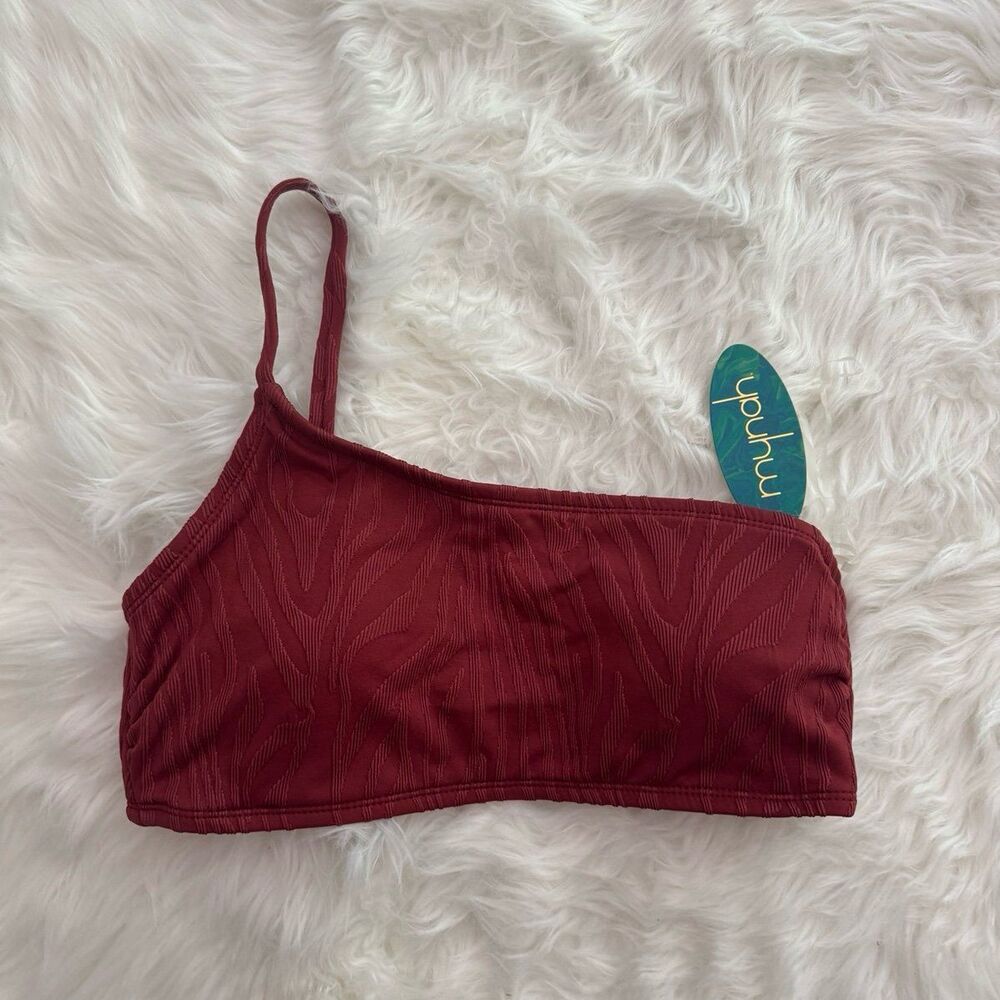 Mynah My Textured Zebra 1 Shoulder Bikini Top Spiced Apple Size Small JCPenny